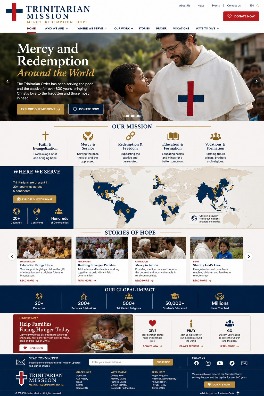 Trinitarian Mission portal visual concept